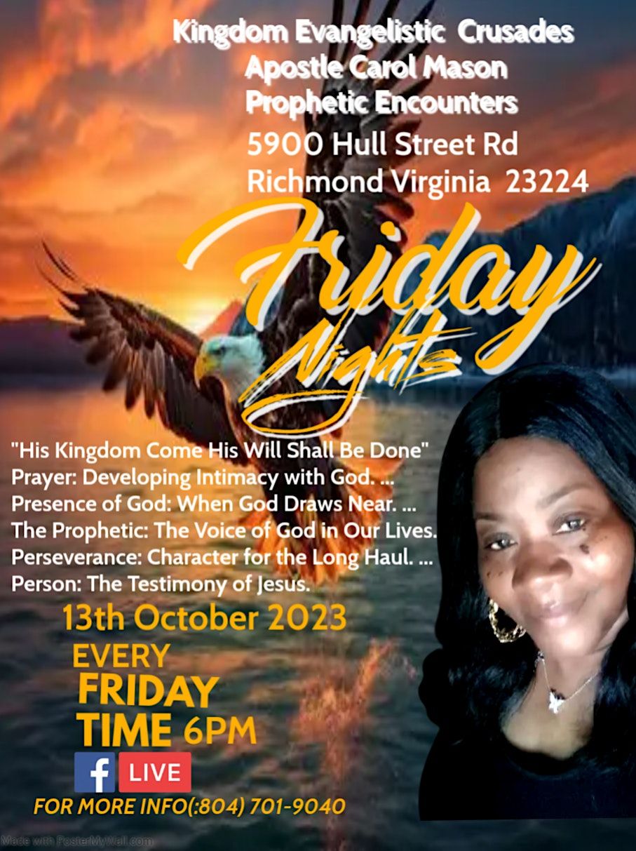 Prophetic Encounters Fridays, 5900 Hull Street Rd N, Richmond, 8