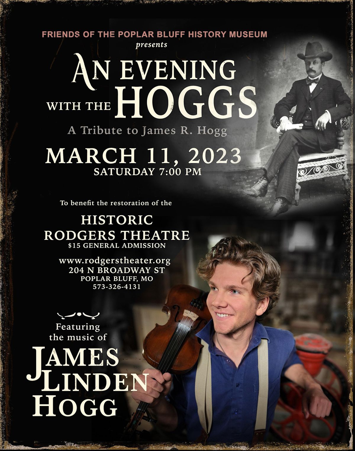 An Evening with the Hoggs, Historic Rodgers Theatre, Poplar Bluff, 11 March