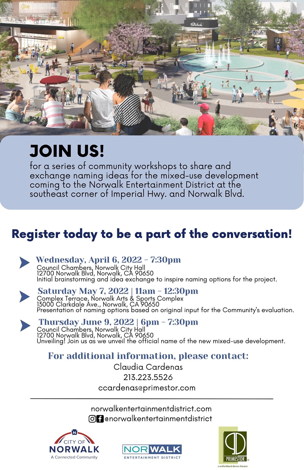 Norwalk Entertainment District Mixed Use Project Branding