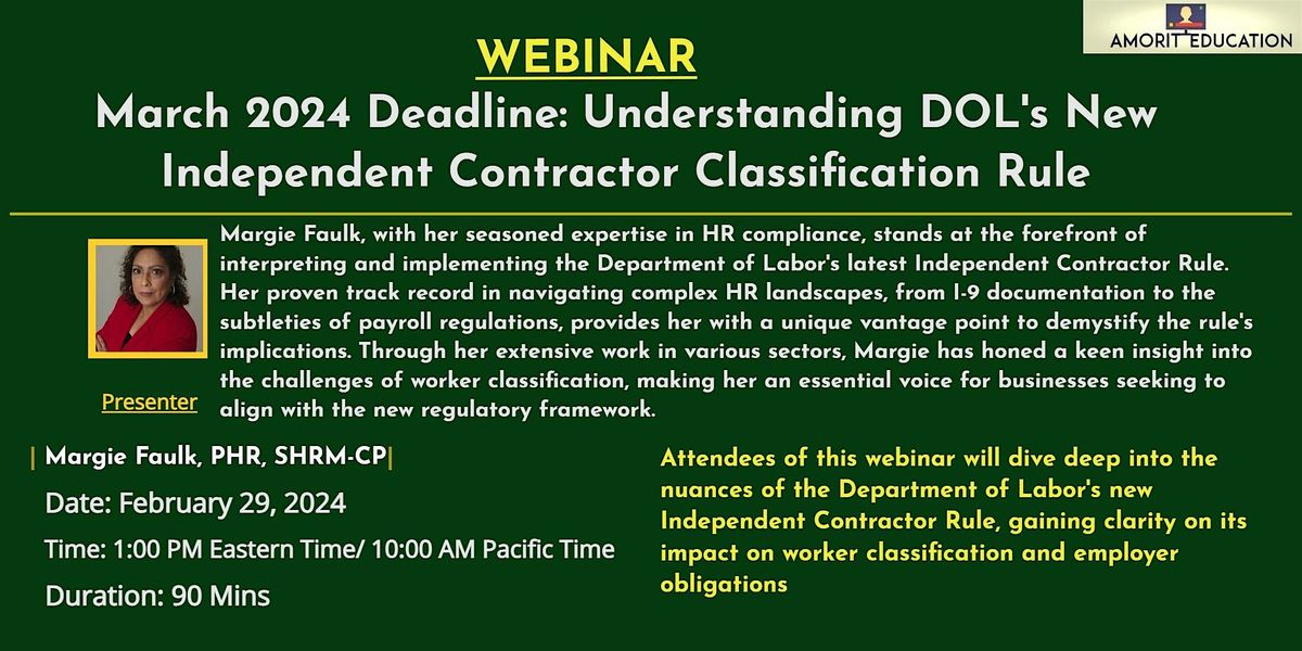 March 2024 Deadline Understanding Dols New Independent Contractor Rule