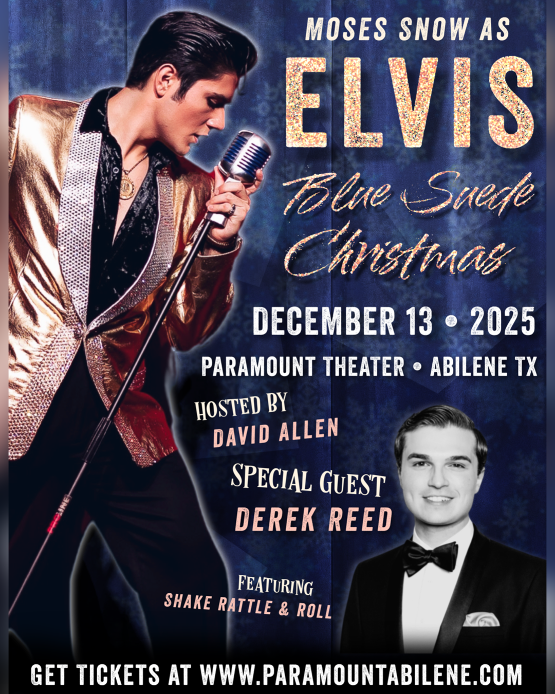 Moses Snow's Blue Suede Christmas at Paramount Theatre Abilene, 13 December | Event in Abilene | AllEvents