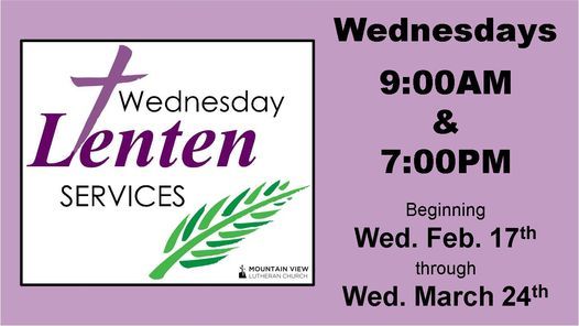 Lenten Services Mountain View Lutheran Church Lcms Apache Junction March 24 2021 Allevents In Lutheran Lent Calendar 2022