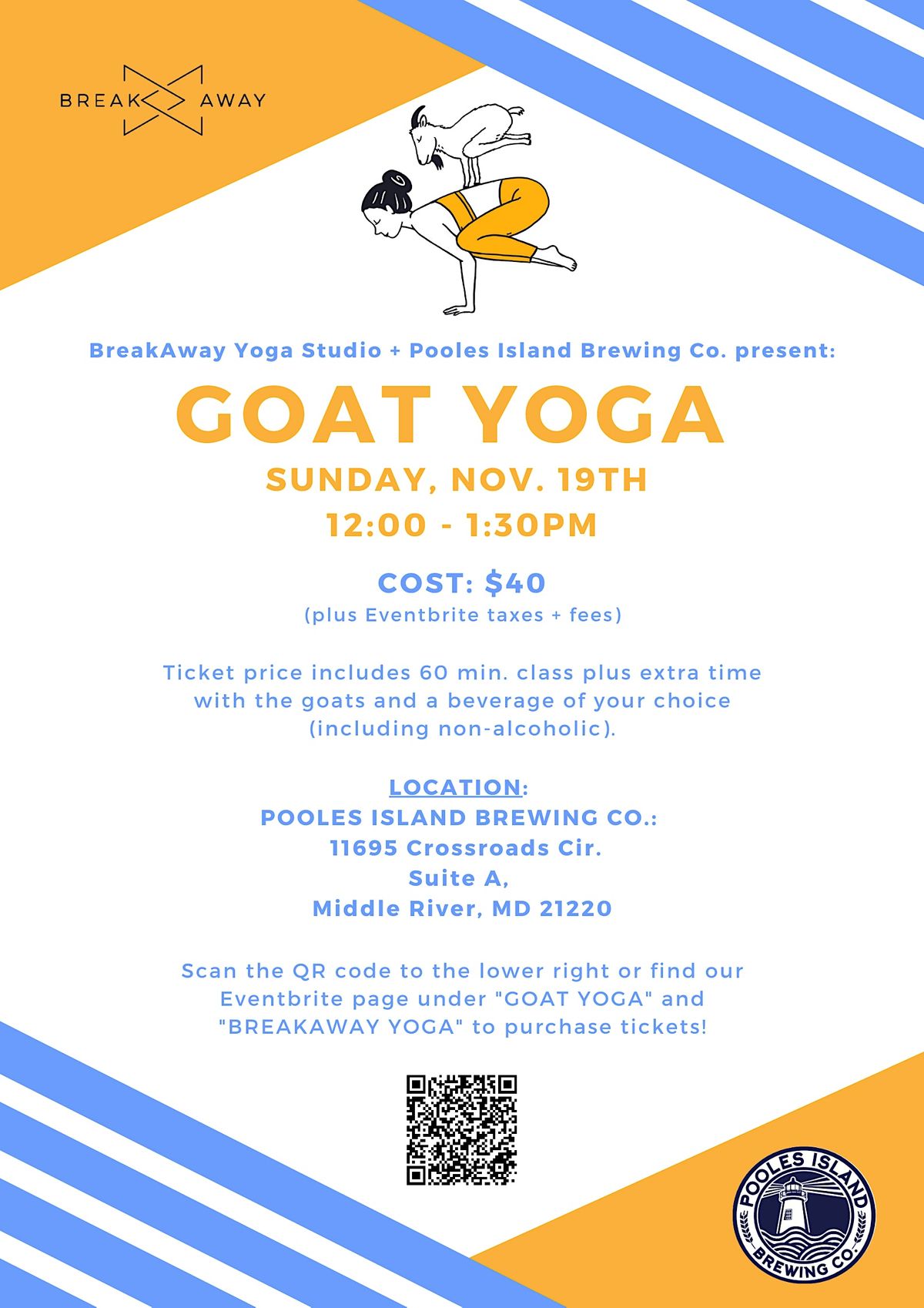 Goat Yoga at Pooles Island Brewing Company, Pooles Island Brewing
