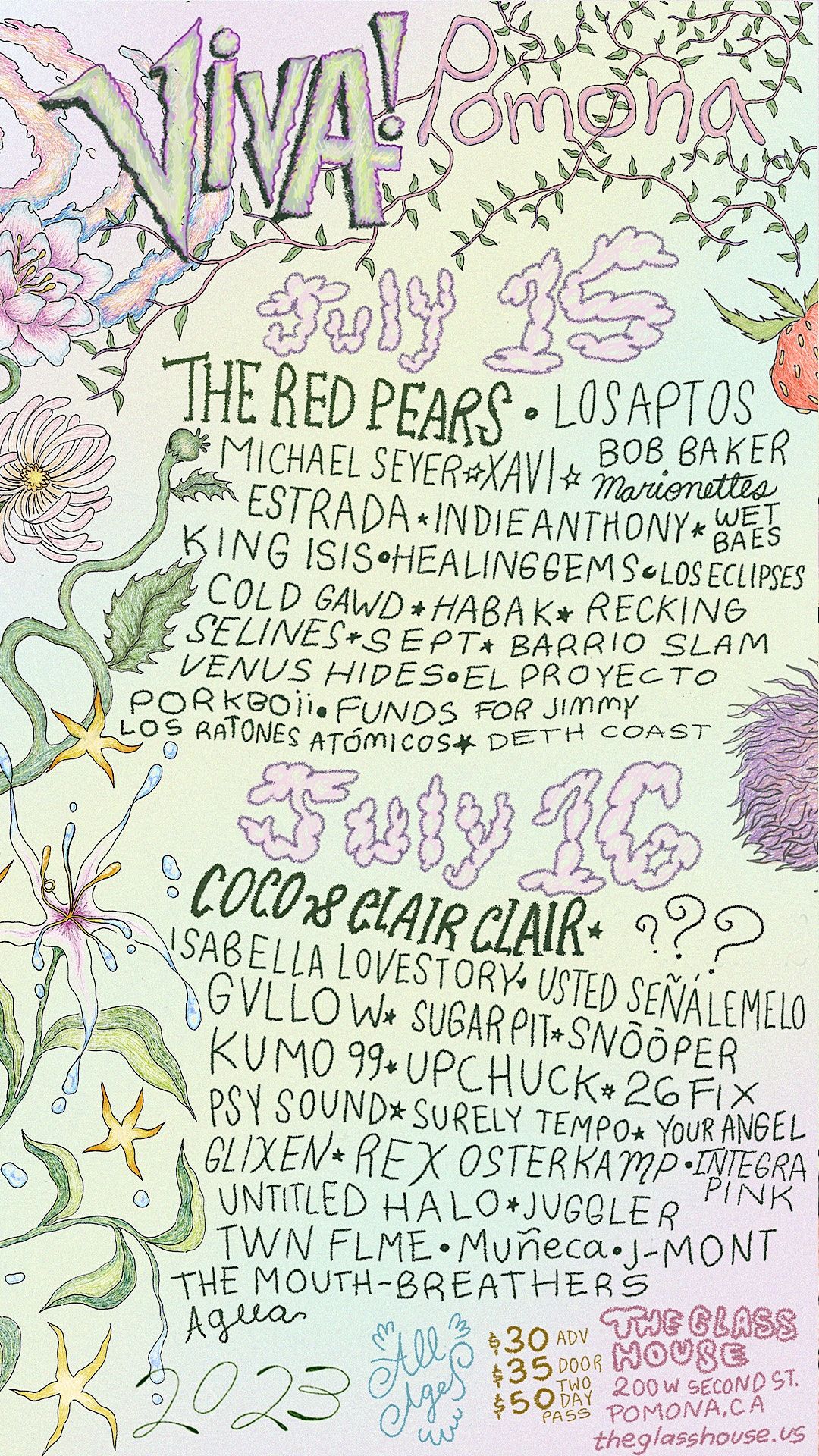 VIVA POMONA! (TWO DAY PASS), The Glass House, Pomona, 15 July to 16