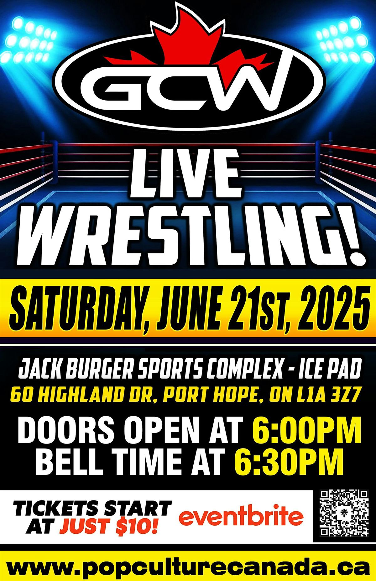 GCW : PORT HOPE  : JUNE 21ST 2025 : LIVE WRESTLING, 21 June | Event in Port Hope | AllEvents