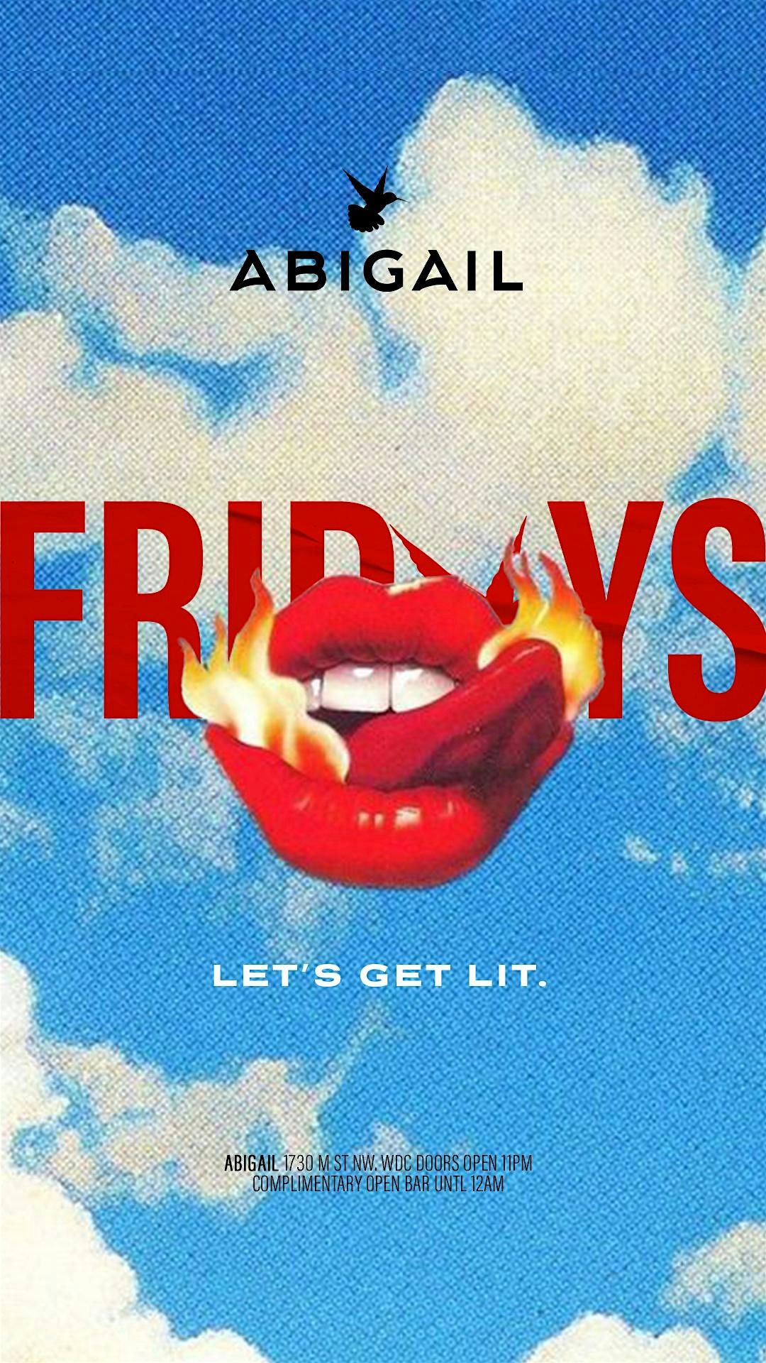 Abigail Fridays Open bar | Event in Washington | AllEvents