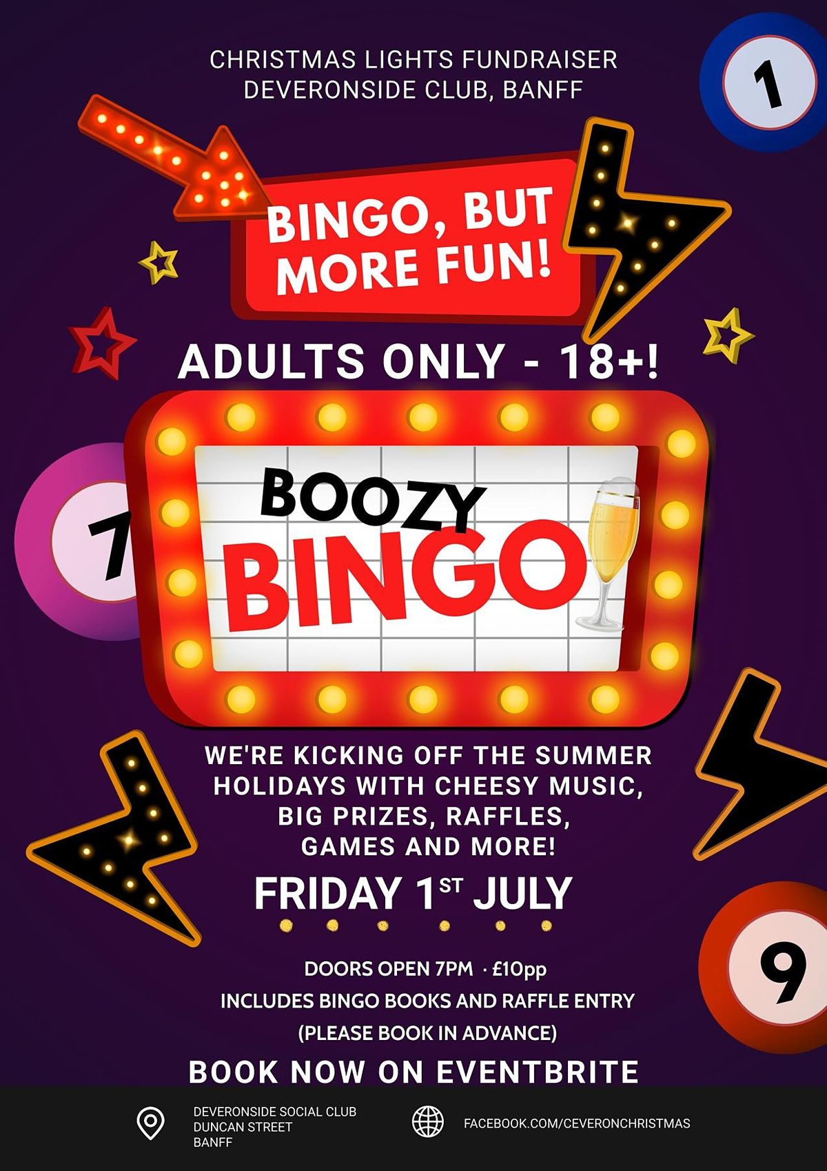 Christmas Lights Fundraiser Boozy Bingo Night at the Deveronside