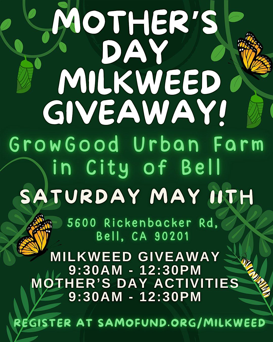 Mother's Day Milkweed Giveaway! - GrowGood Urban Farm City of Bell