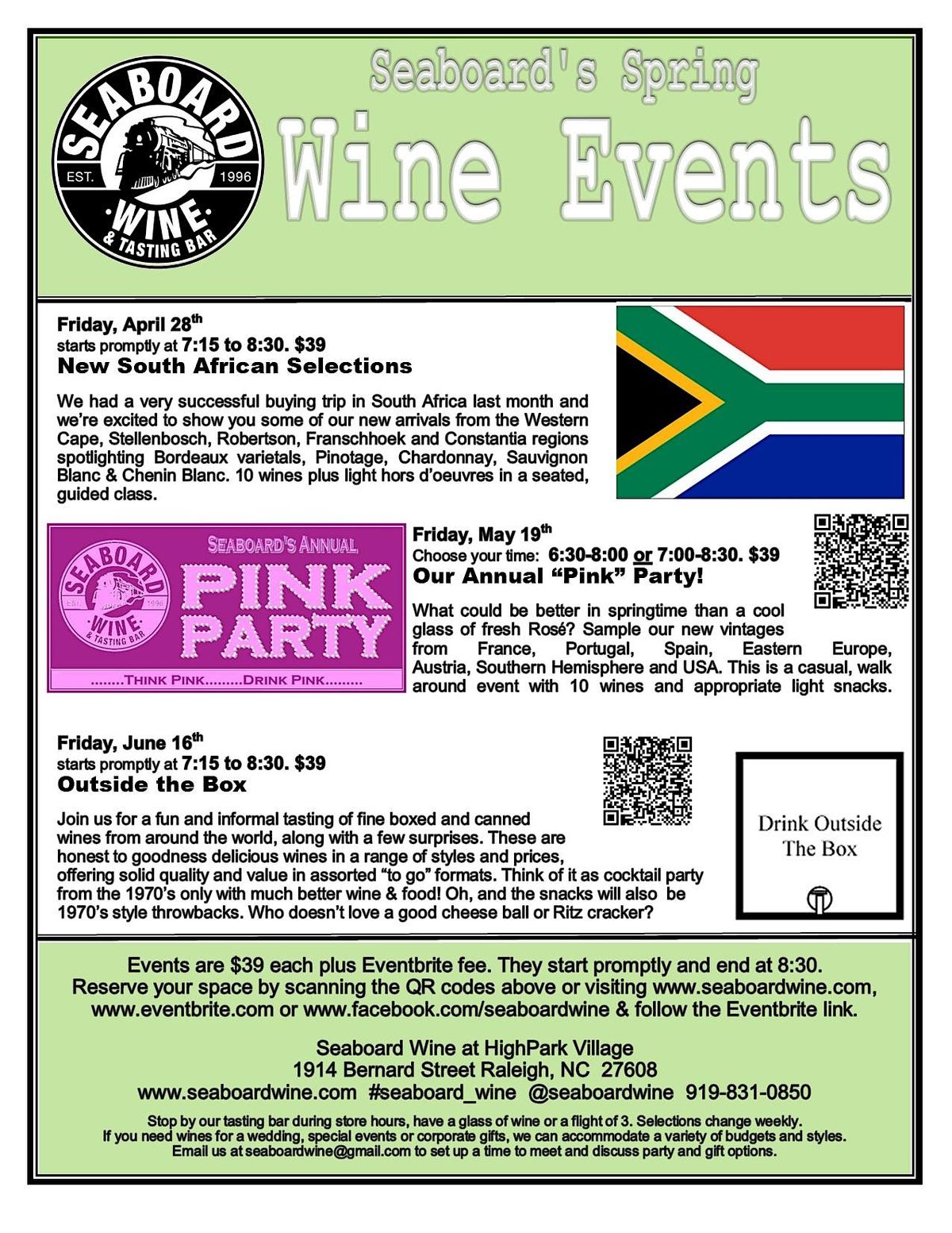 Seaboards Spring Wine Series South African Wines, Seaboard Wine at
