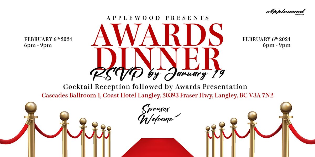 Applewood Awards, Cascades Casino, Langley, February 6 2024 AllEvents.in