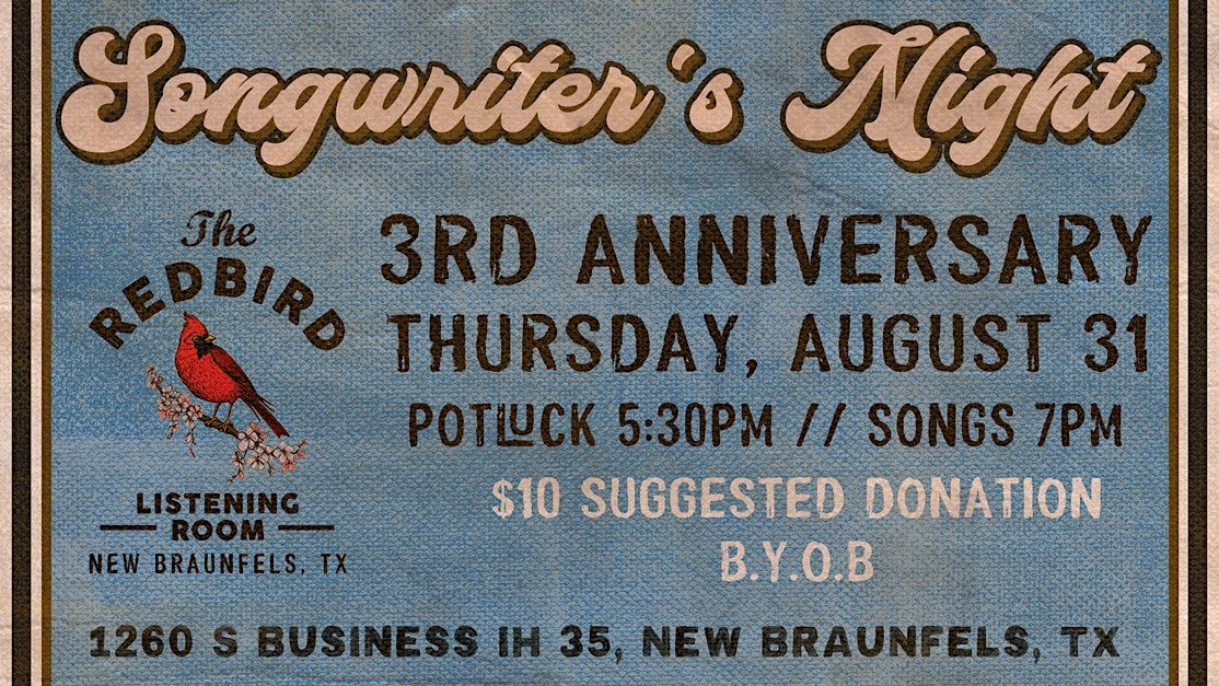 Redbird 3rd Anniversary, The Redbird Listening Room, New Braunfels