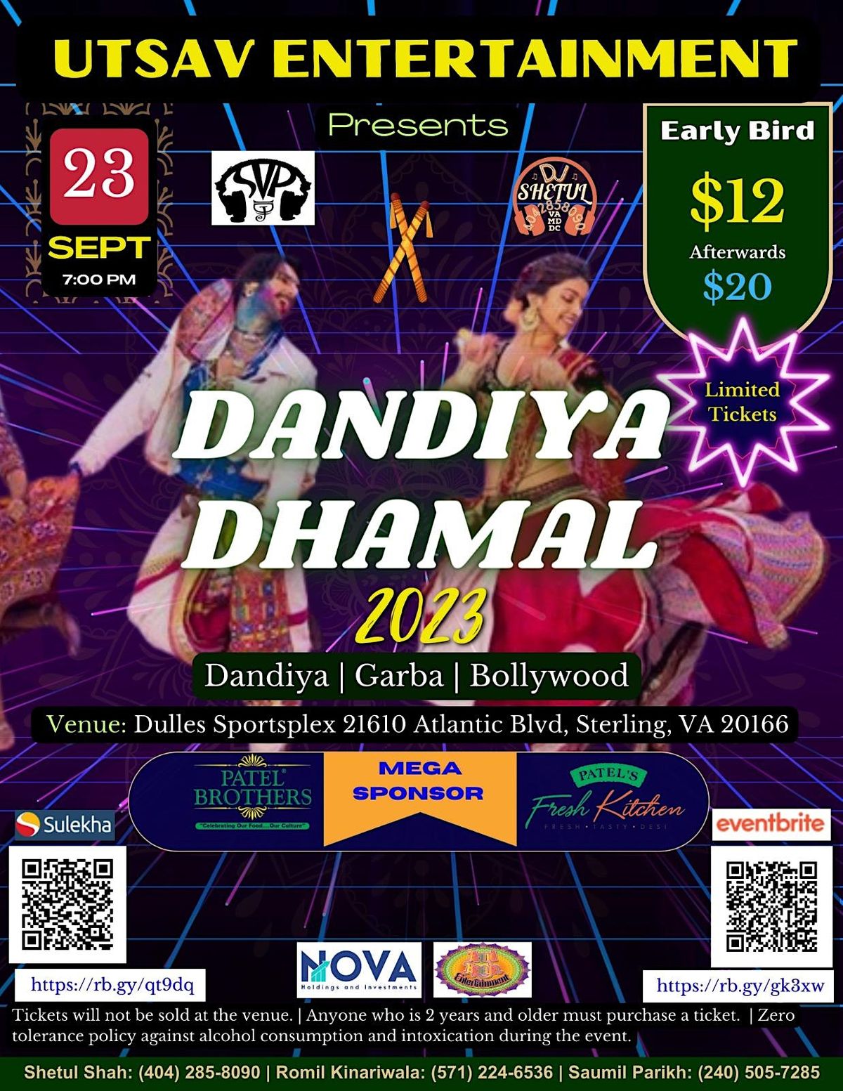 Dandiya Dhamal 2023, The Michael & Son Sportsplex at Dulles, Sterling