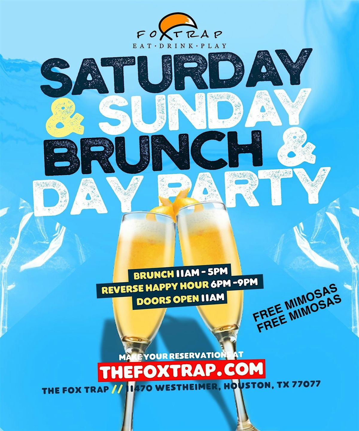 Free Mimosas! Sunday Brunch @ Fox Trap | Hookah | Happy Hour | Pool Tables | Event in Houston | AllEvents