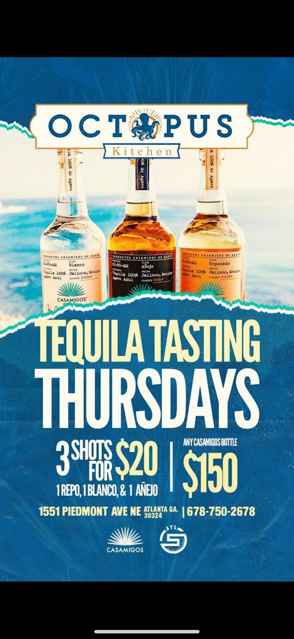 Octopus Kitchen TEQUILA TASTING THURSDAY, 1551 Piedmont Avenue