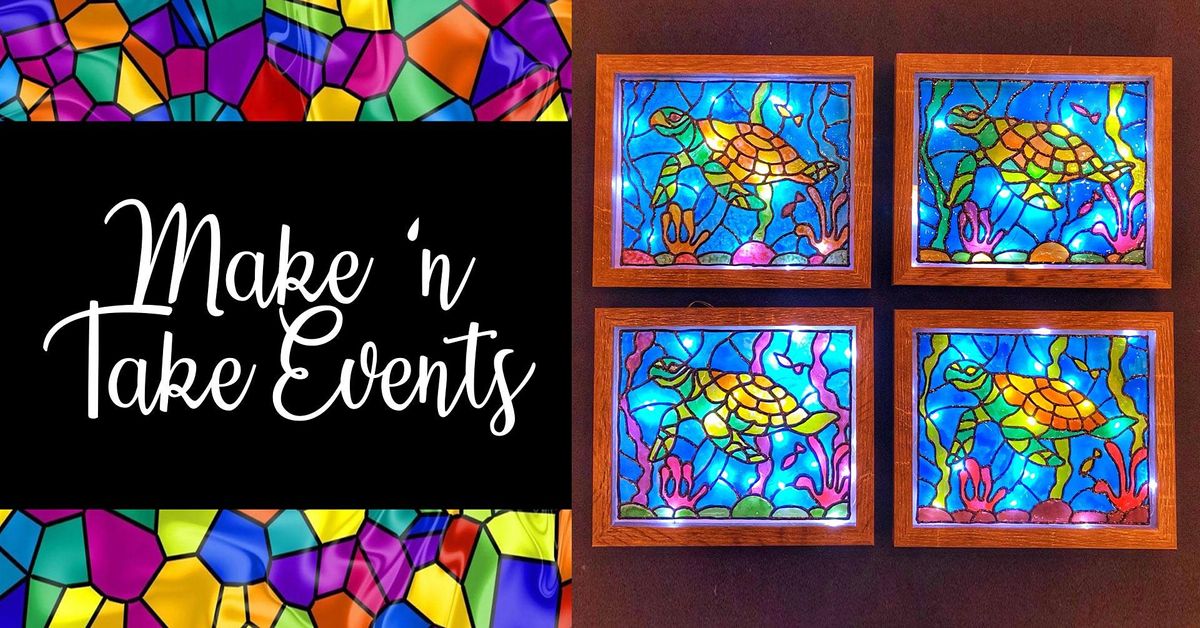 Stained Glass Shadow Box Frame Sea Turtle, Gallows Hill Spirits