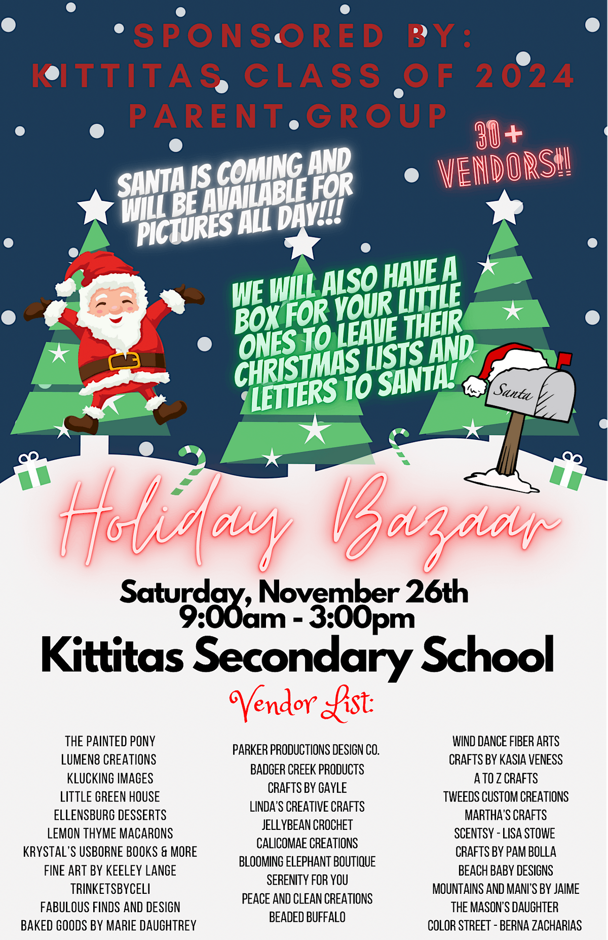 Kittitas Class of 2024 Parent Group Holiday Bazaar Vendor