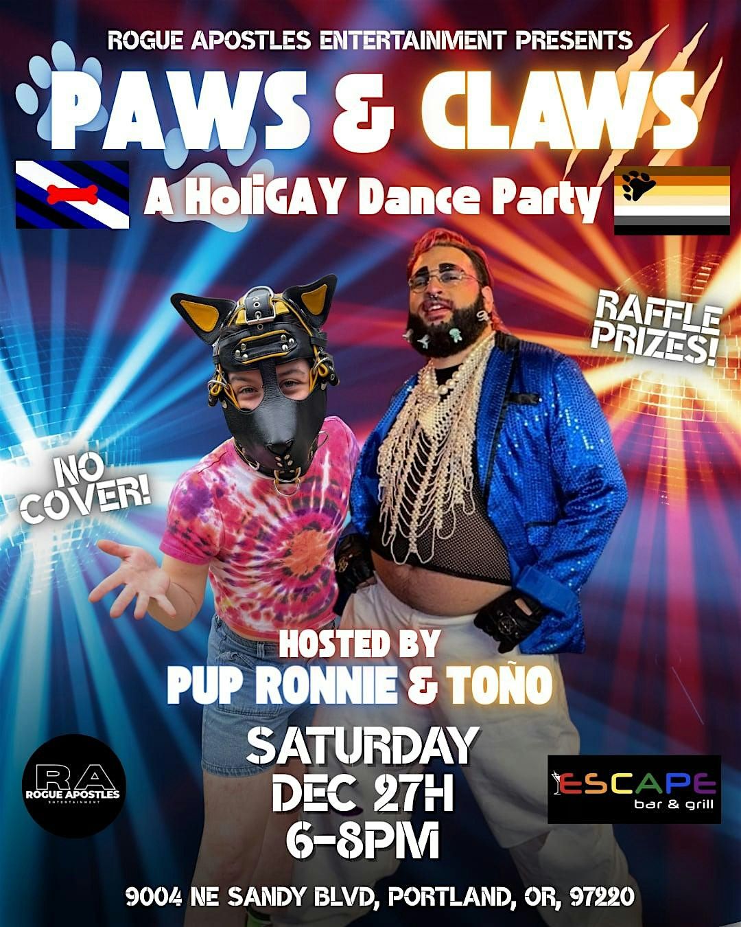 Paws & Claws: A HoliGAY Dance Party At Escape Bar & Grill, 27 December | Event in Portland | AllEvents