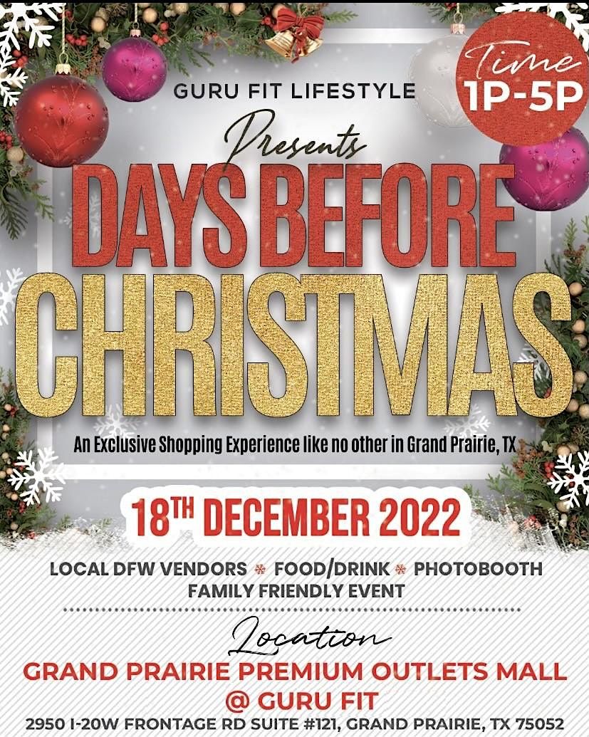 Guru Fit Lifestyle Presents Days Before Christmas: A Shopping Experience | Event in Grand Prairie | AllEvents.in