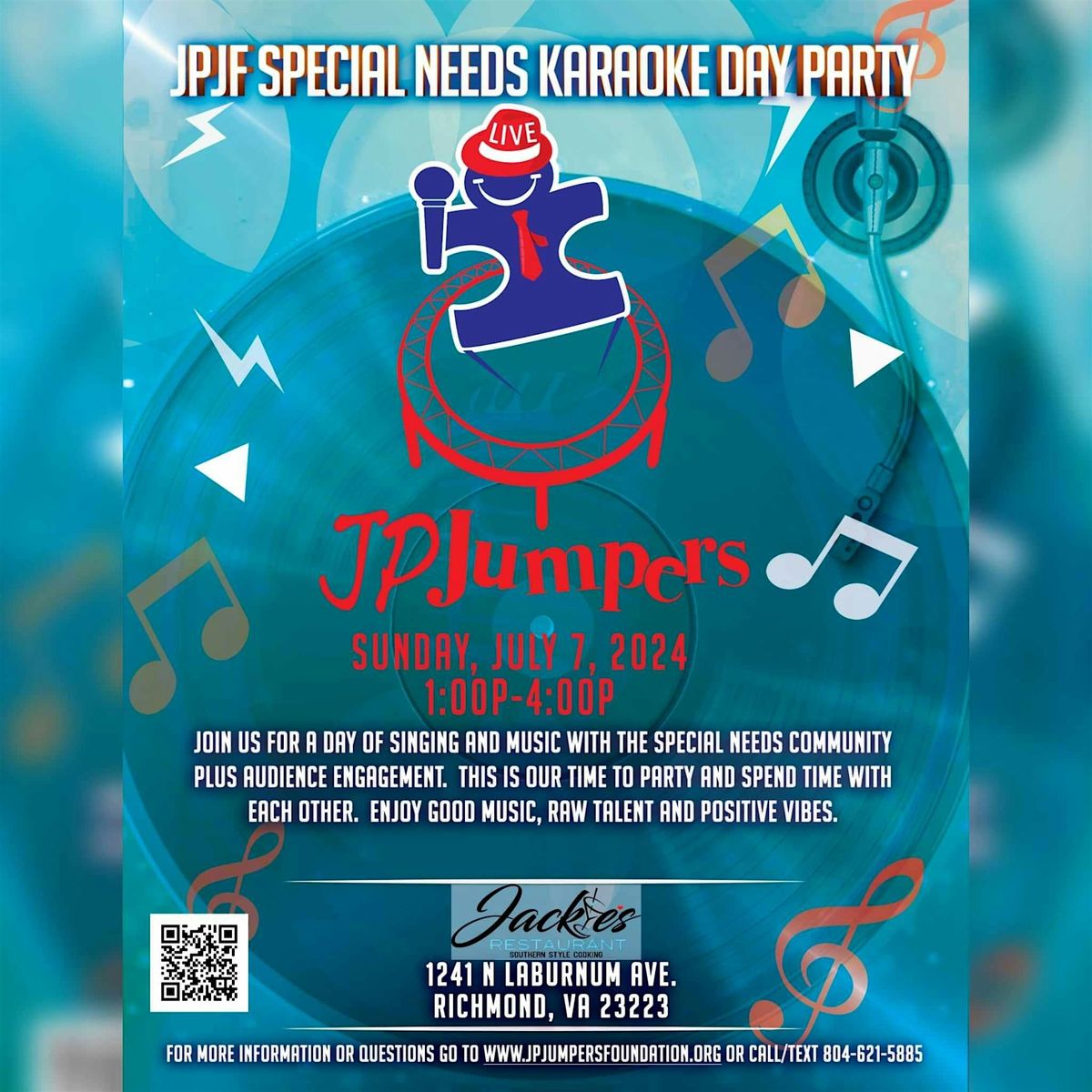 2024 JPJF Special Needs Karaoke Day Party, Jackie's Restaurant Southern