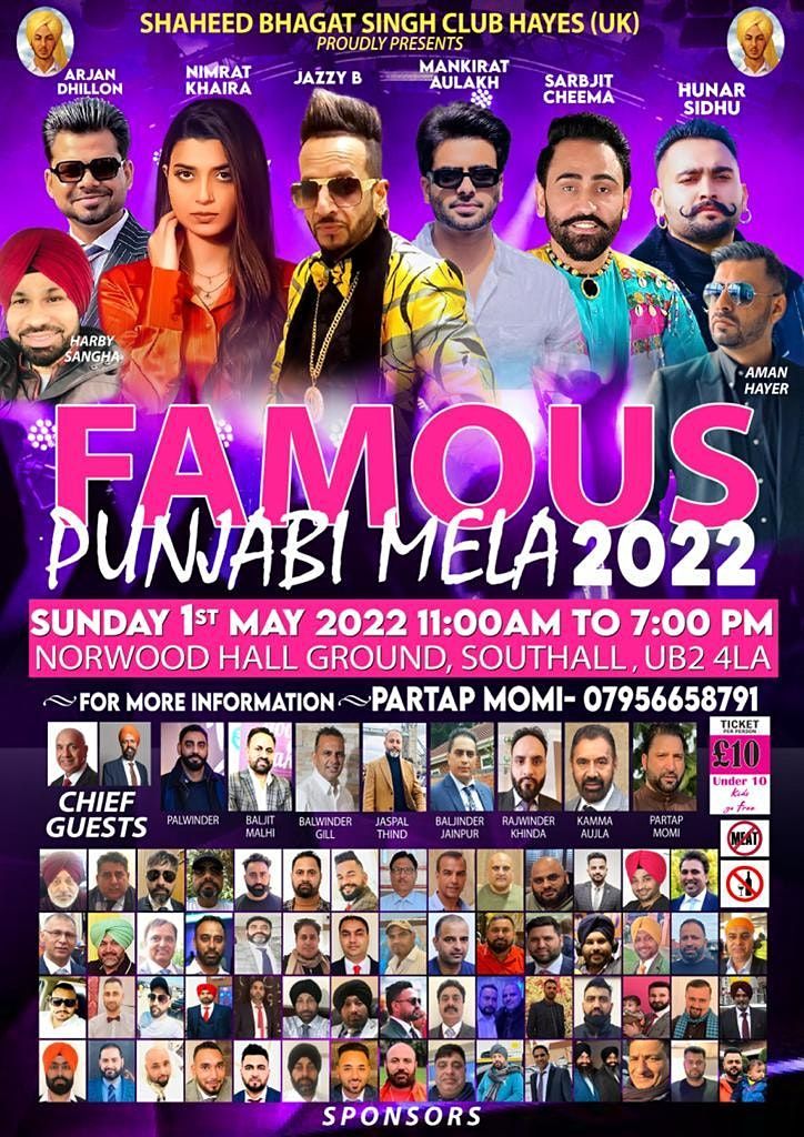 Famous Punjabi Mela 2025 Southall/ Hayes, Norwood Green Road, Southall