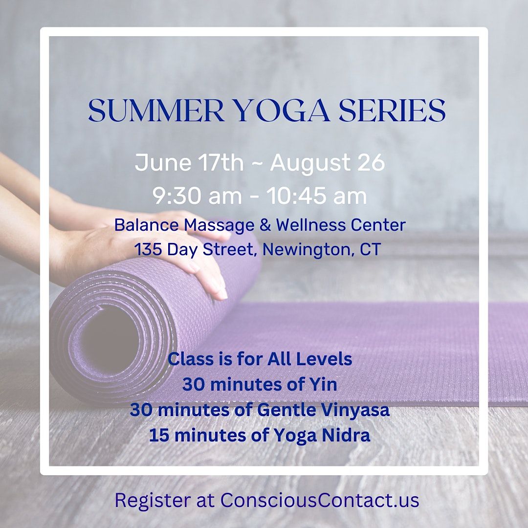 Summer Yoga Series, Balance Massage & Wellness Center, Newington, June