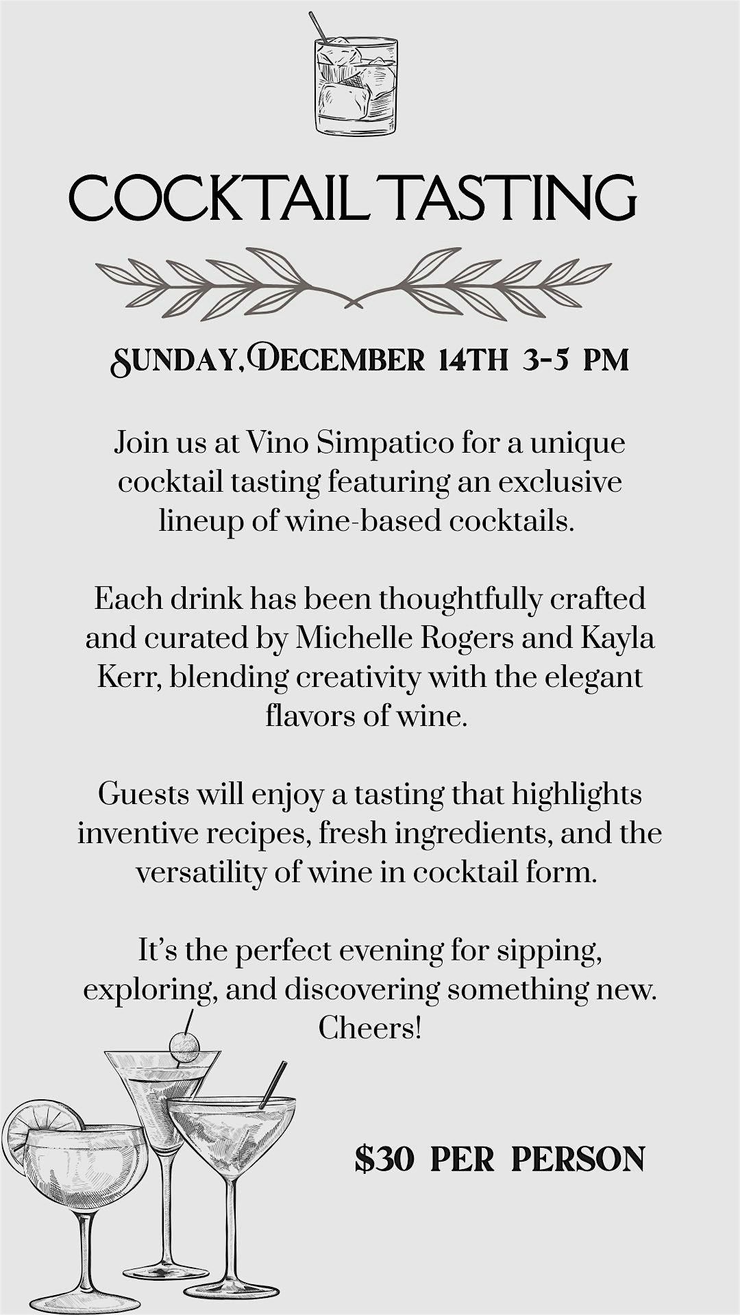 Cocktail Tasting, 14 December | Event in South Pasadena | AllEvents