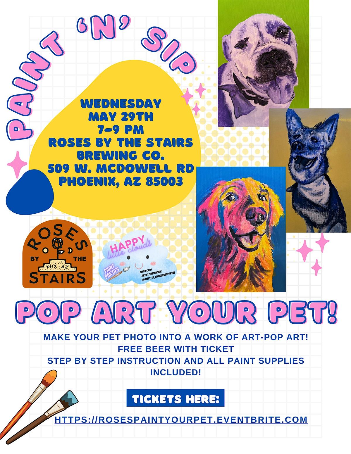 Pop Art your Pet! Paint your Pet at Roses by the Stairs!, Roses by the ...