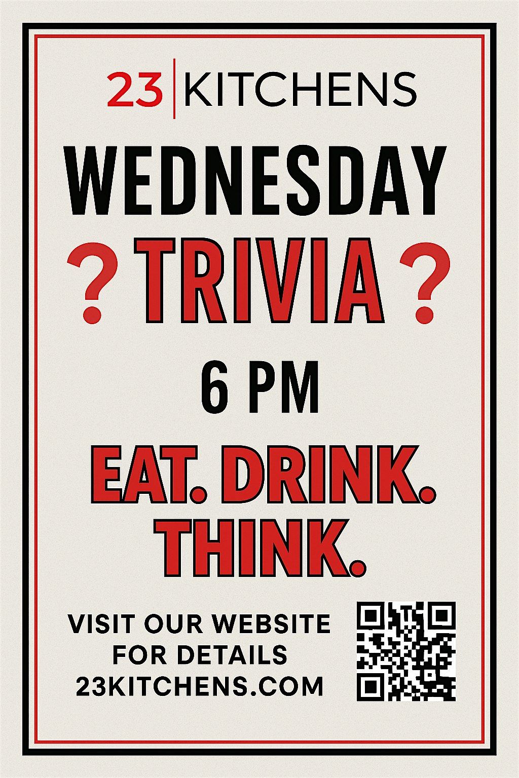 23Kitchens Weekly Trivia | Event in Lacey | AllEvents
