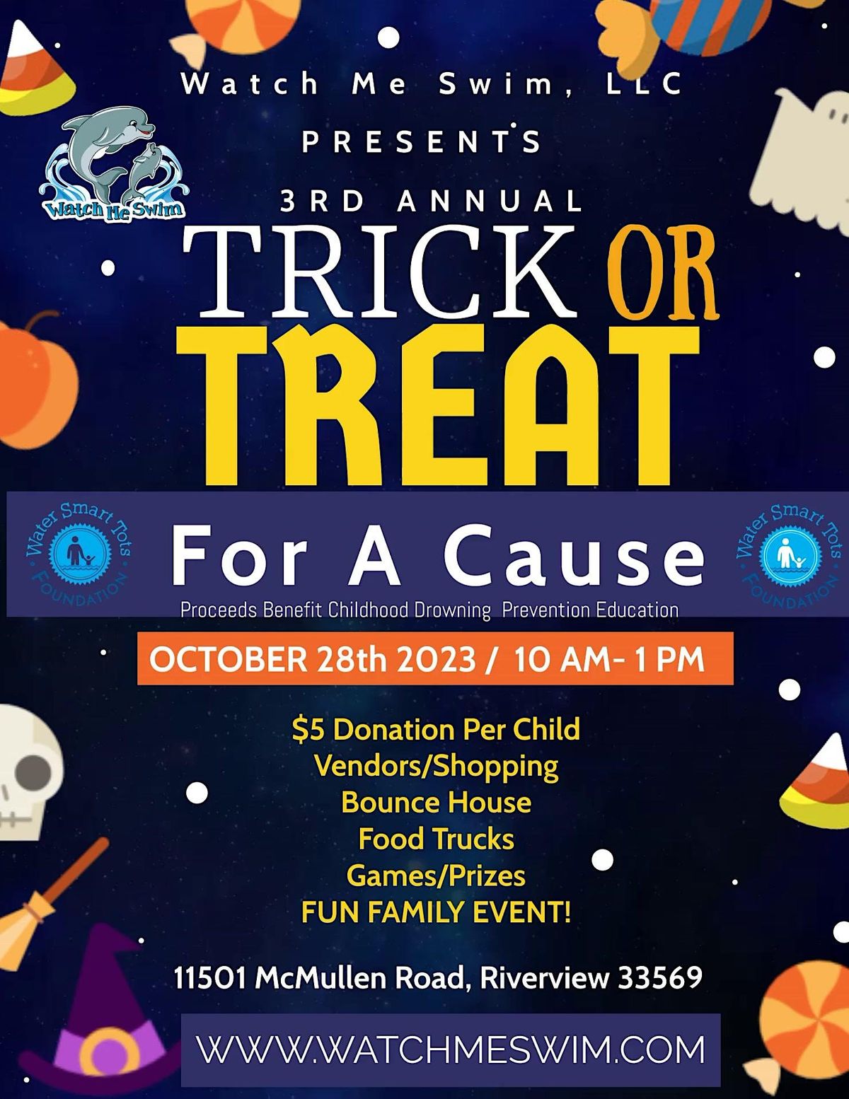 Trick or Treat For A Cause, Watch Me Swim, LLC, Riverview, October 28