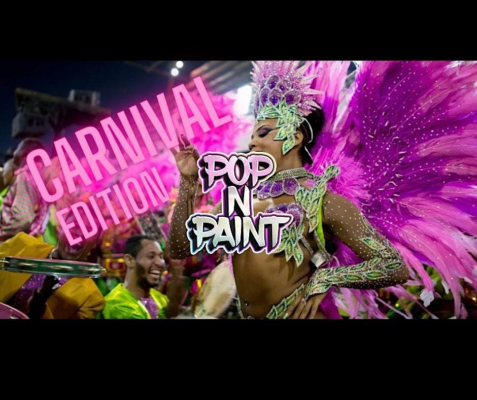 Pop N Paint Carnival Pre Drawn Canvas Sip and Paint, Boxpark