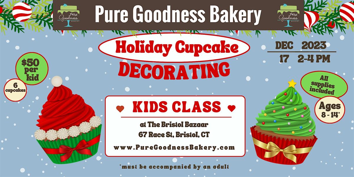 Kids Holiday Cupcake Decorating Class, The Bristol Bazaar, December 17