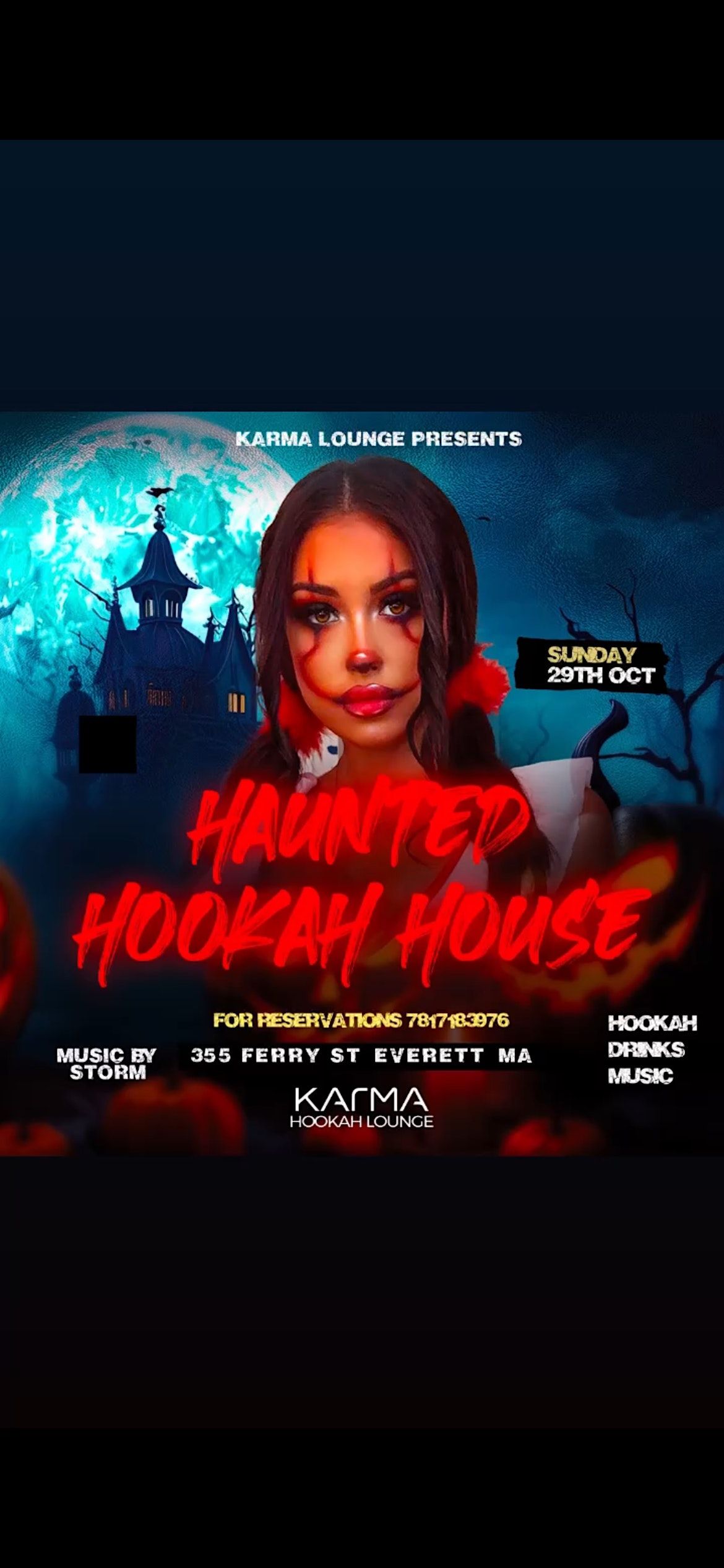 HAUNTED HOOKAH HOUSE, Karma Lounge Boston, Everett, October 29 2023