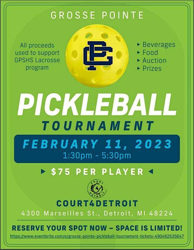 Grosse Pointe Pickleball Tournament, Court4 Detroit, 11 February 2023
