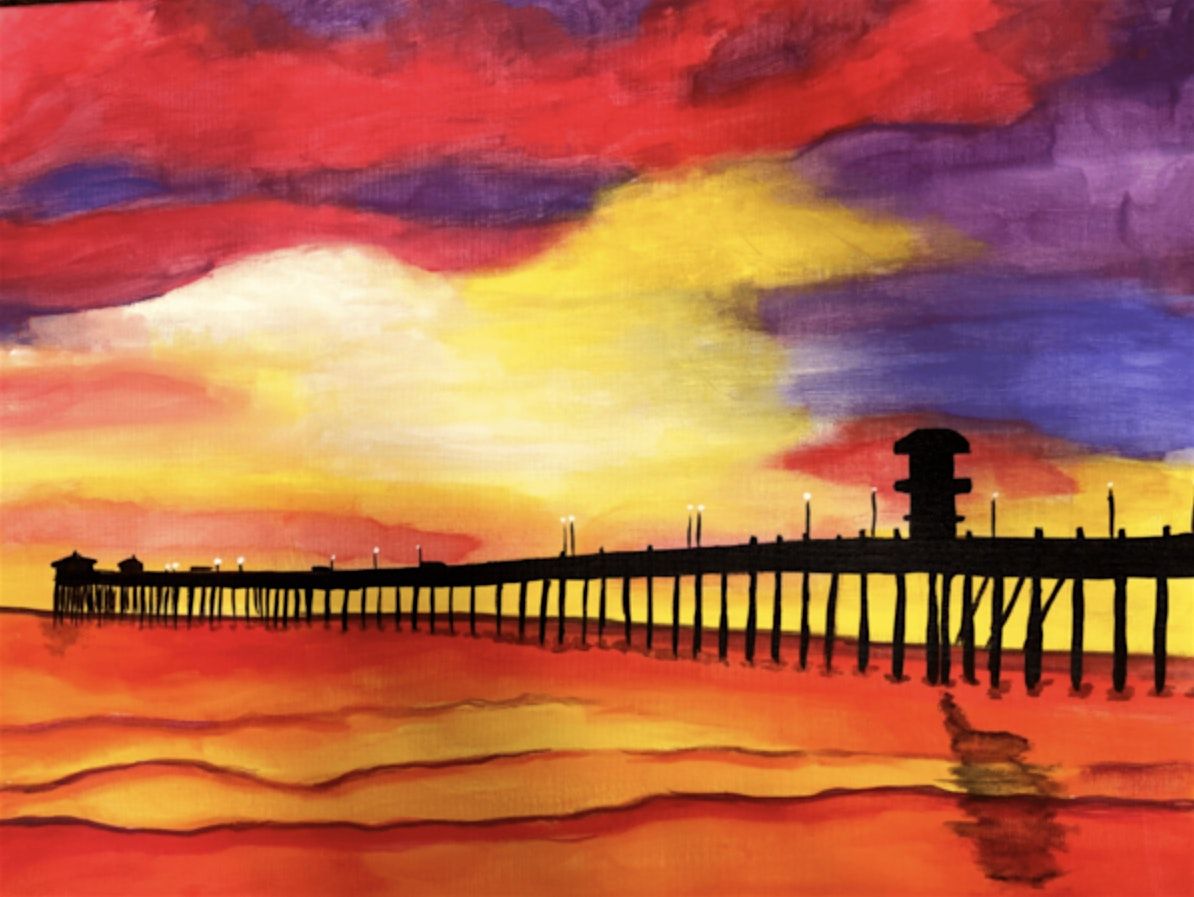 paint and sip Huntington Beach Pier, Mess Hall at FLIGHT, Tustin, 27