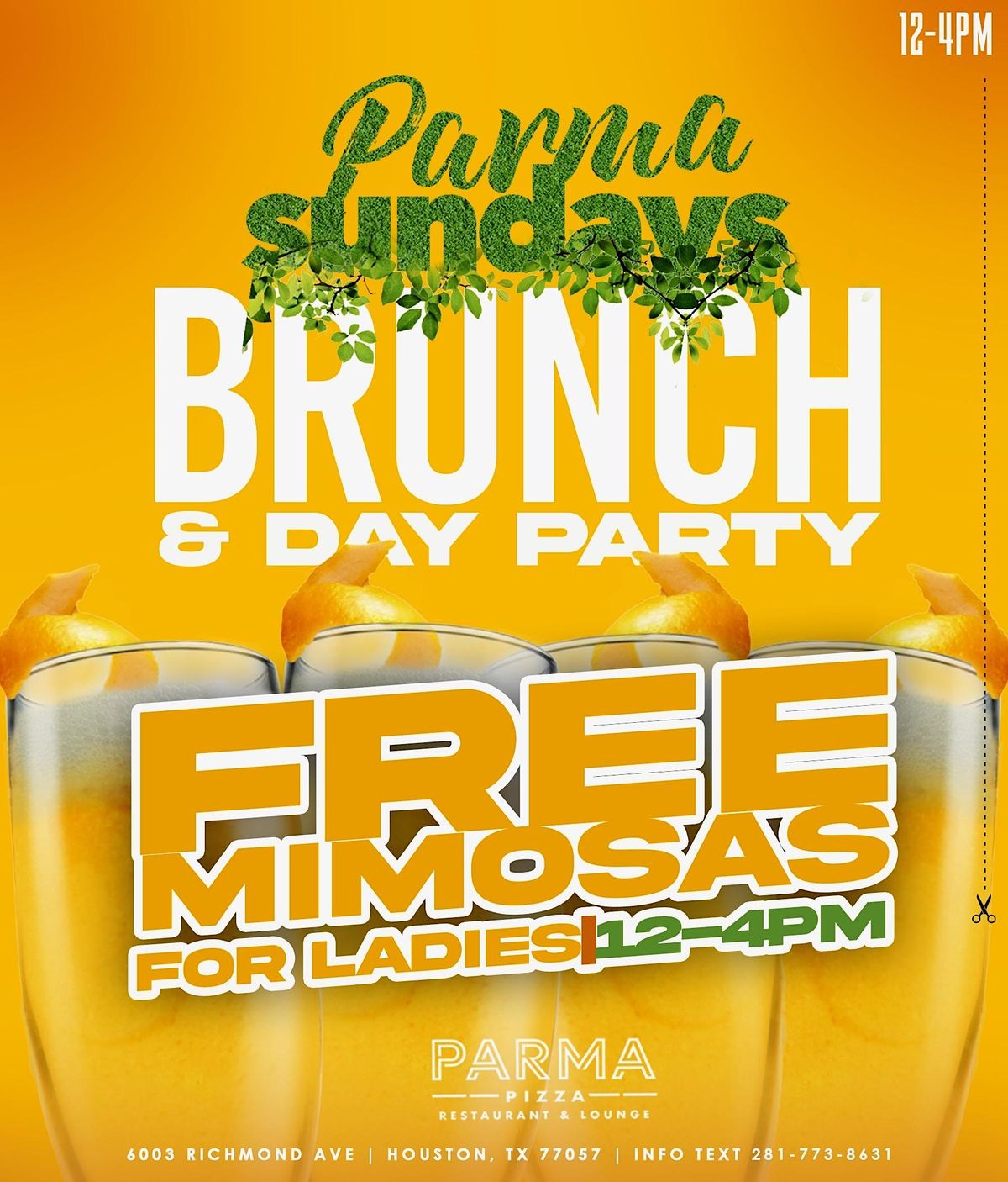 Parma Sunday’s Brunch & Day Party, Parma Pizza Restaurant & Lounge