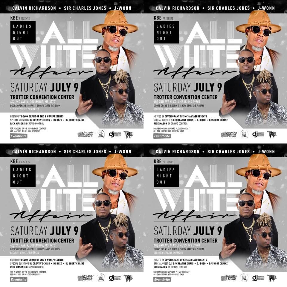  LADIES NIGHT OUT ALL WHITE AFFAIR Columbus Mississippi July 9 To 