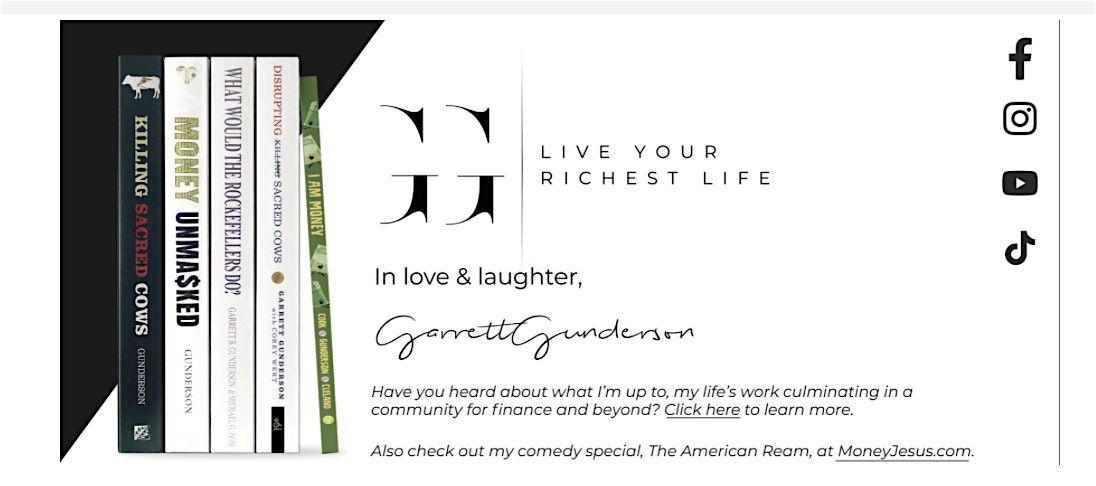 Garrett Gunderson-  Money Hacking,  Prosperity Rules To Follow Live Podcast | Event in Centerville | AllEvents