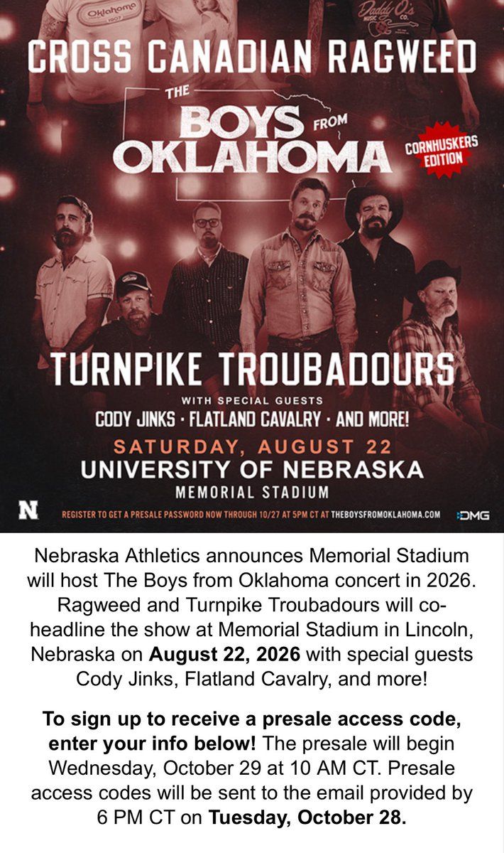 Oklahoma Boys: Turnpike Troubadours  Cody Jinks & Flatland Cavalry, 21 August | Event in Lincoln | AllEvents