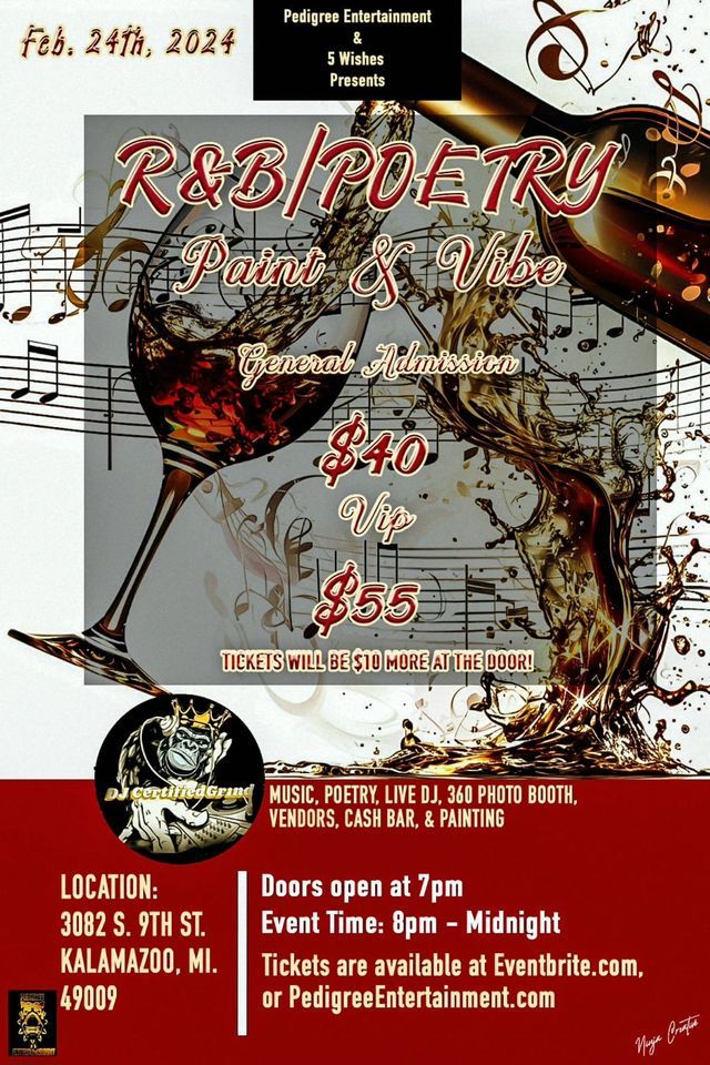 R/B Poetry Paint & Vibe, The Birches, Kalamazoo, February 24 to