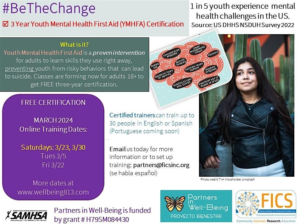 3/22/24 - Youth Mental Health First Aid Certification Online IN TEAMS ...