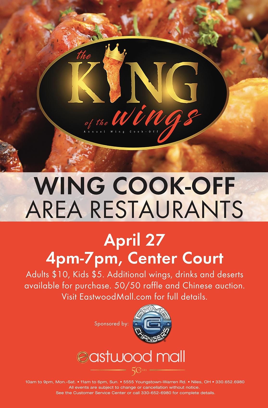 The 2021, King of the Wings, Annual Wing CookOff, Eastwood Mall, Niles