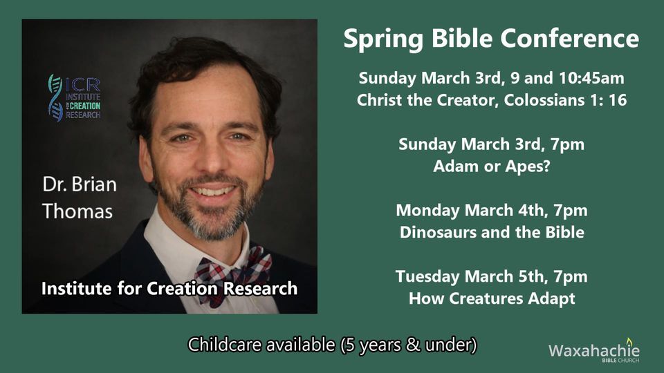 Spring Bible Conference at Waxahachie Bible Church, 621 N Grand Ave ...