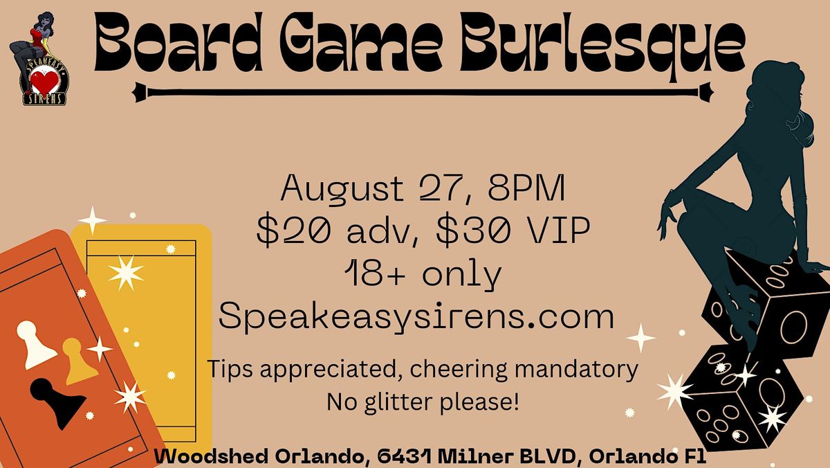 Board Game Burlesque, The Woodshed Orlando, 27 August 2023 AllEvents.in