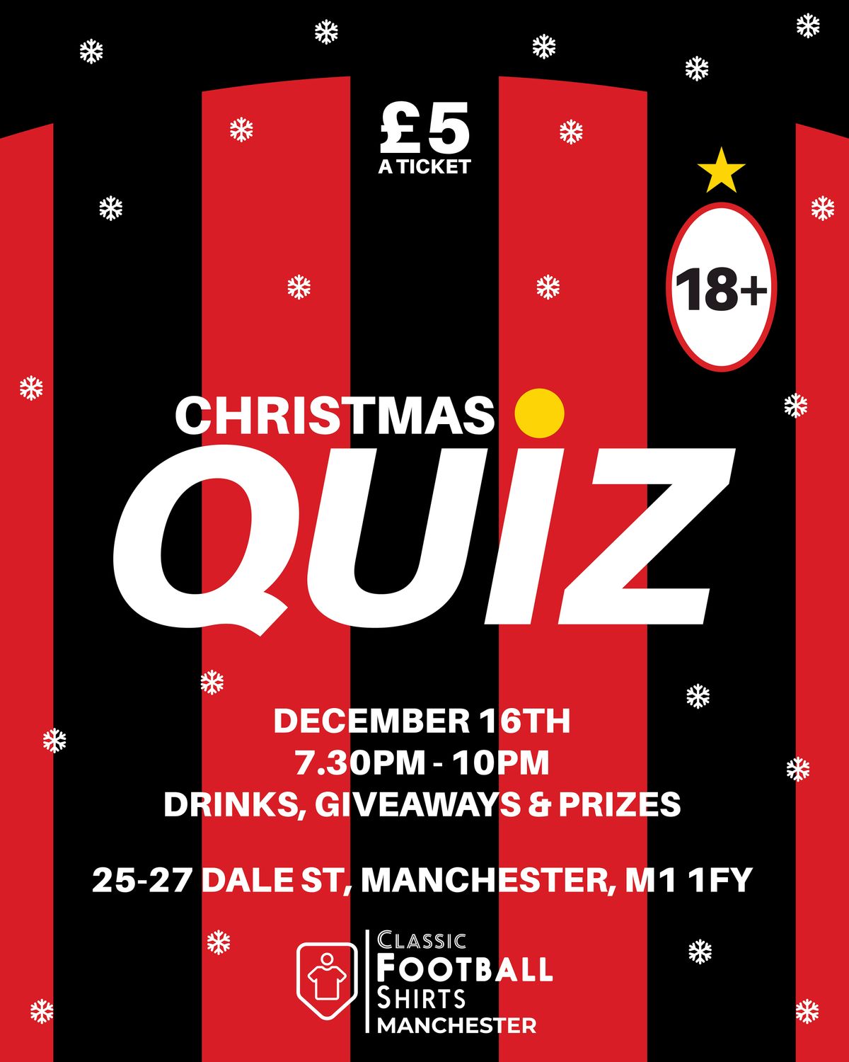 Classic Football Shirts Christmas Quiz Manchester, 16 December | Event in Manchester | AllEvents