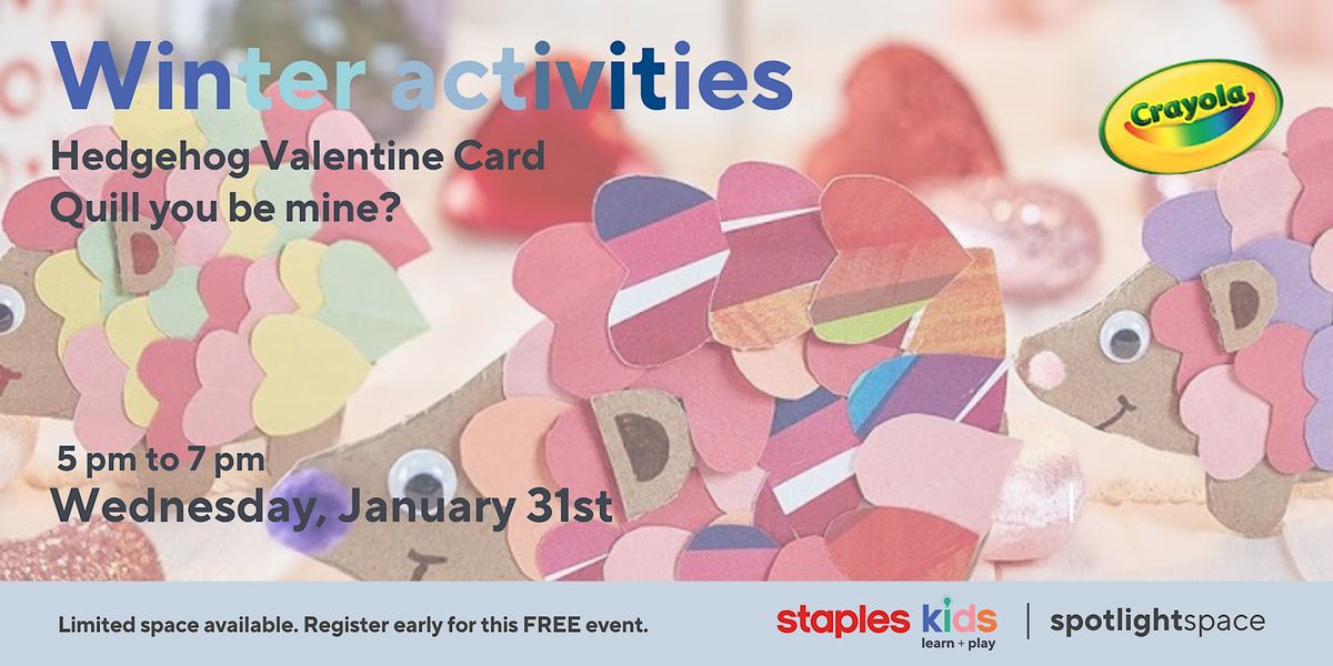 Crayola "Create It Yourself" Hedgehog Valentine Card, Staples Ottawa