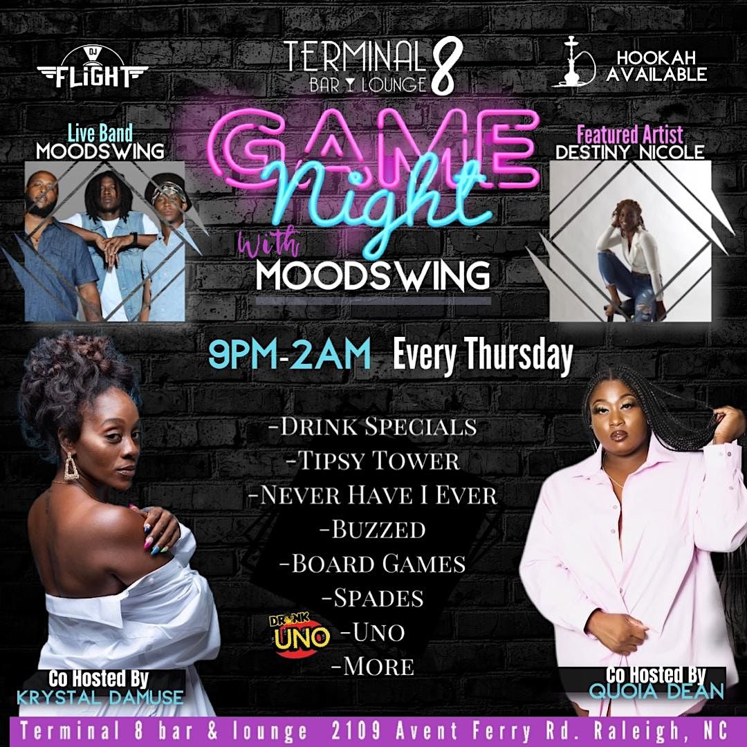 Thursday Night Lights Game Night w/ MoodSwing, Terminal 8 - Bar & Lounge,  Raleigh, 24 November to 25 November