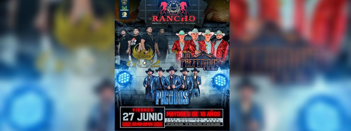 CLAVE 602, LOS PREFERIDOS DEL VALLE Y LOS PICUDOS , 27 June | Event in Concord | AllEvents