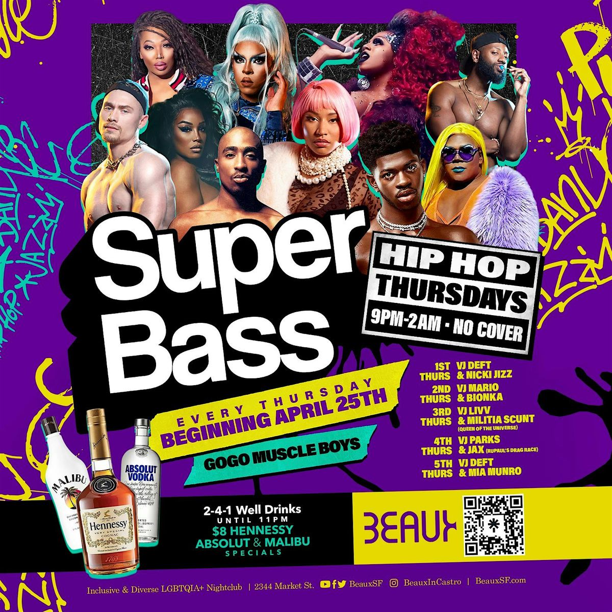 Super Bass Hip Hop Thursdays Party at Beaux in Castro | Event in San Francisco | AllEvents