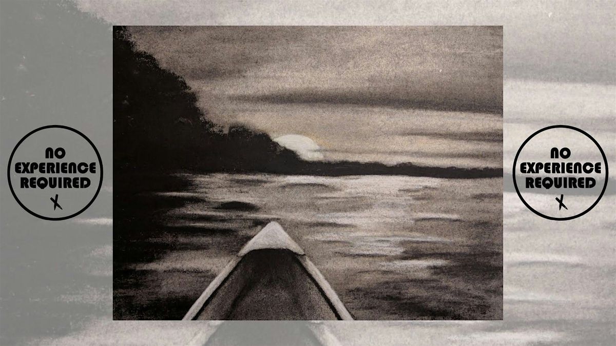 Charcoal Drawing Event "River Sunset" in Nekoosa, Lake Sherwood Lodge
