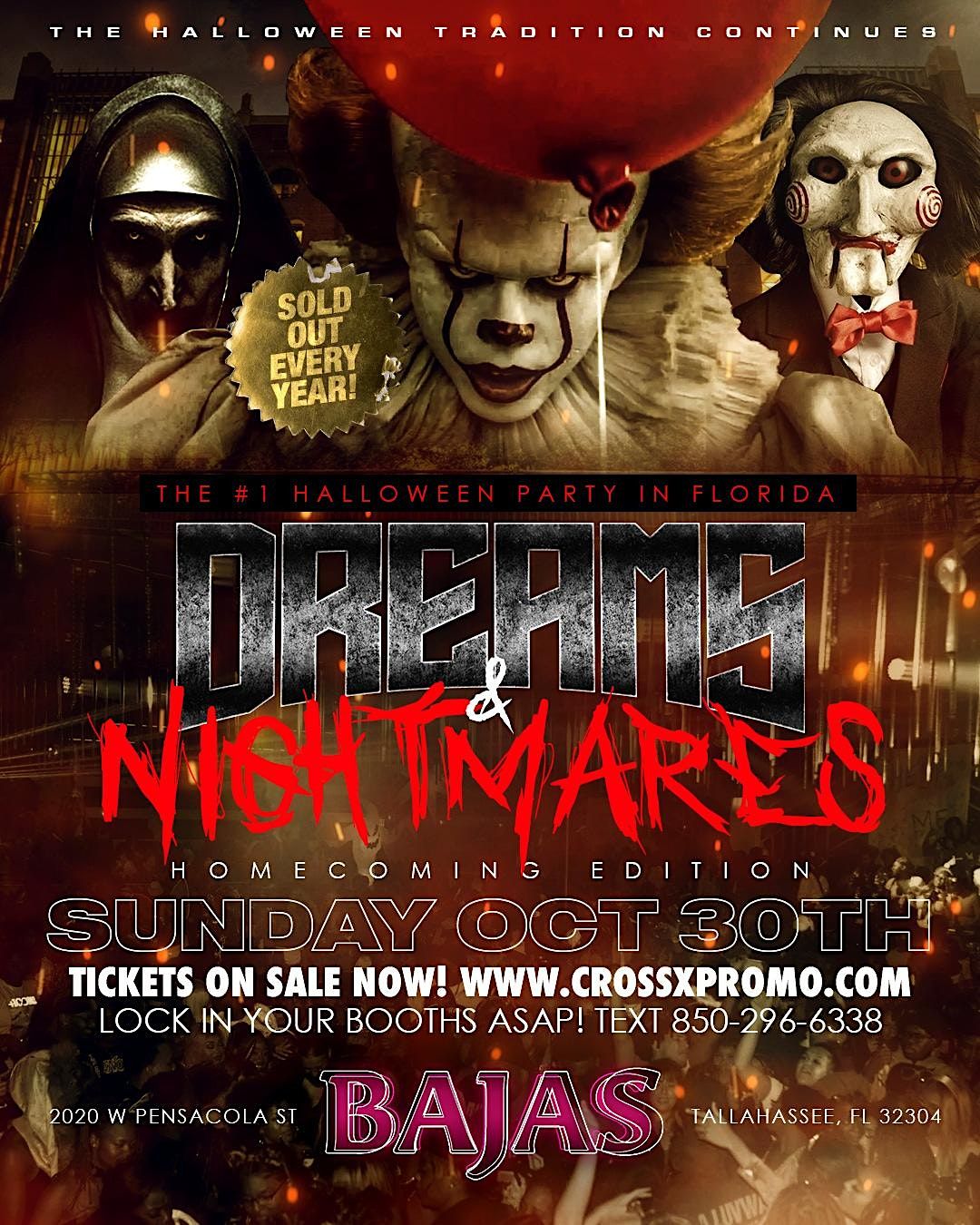 DREAMS & NIGHTMARES HALLOWEEN AT BAJAS, Bajas Tallahassee